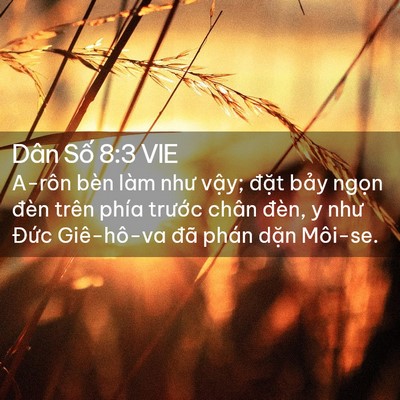 Picture 02 - Dân Số 8:3 VIE - A-rôn bèn làm như vậy; đặt bảy ngọn - Bible Verse Picture