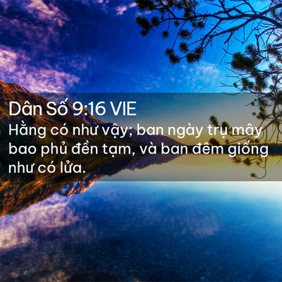 Picture 02 - Dân Số 9:16 VIE - Hằng có như vậy; ban ngày trụ mây bao - Bible Verse Picture