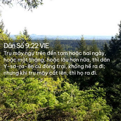 Picture 02 - Dân Số 9:22 VIE - Trụ mây ngự trên đền tạm hoặc hai - Bible Verse Picture
