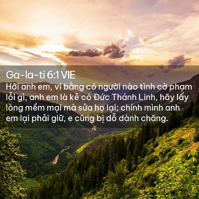 Picture 02 - Ga-la-ti 6:1 VIE - Hỡi anh em, ví bằng có người nào tình - Bible Verse Picture