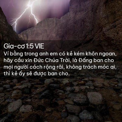 Picture 02 - Gia-cơ 1:5 VIE - Ví bằng trong anh em có kẻ kém khôn - Bible Verse Picture