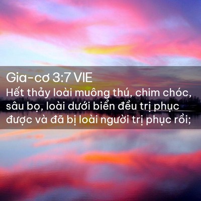 Picture 02 - Gia-cơ 3:7 VIE - Hết thảy loài muông thú, chim chóc, sâu - Bible Verse Picture