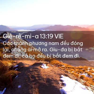 Picture 02 - Giê-rê-mi-a 13:19 VIE - Các thành phương nam đều đóng lại, - Bible Verse Picture