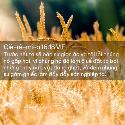 Picture 02 - Giê-rê-mi-a 16:18 VIE - Trước hết ta sẽ báo sự gian ác và - Bible Verse Picture