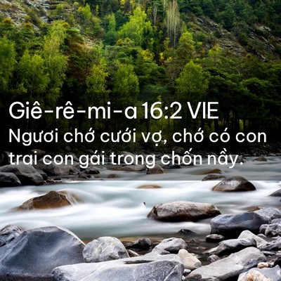 Picture 02 - Giê-rê-mi-a 16:2 VIE - Ngươi chớ cưới vợ, chớ có con trai - Bible Verse Picture