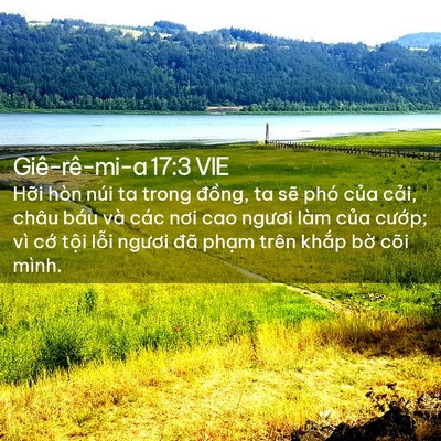 Picture 02 - Giê-rê-mi-a 17:3 VIE - Hỡi hòn núi ta trong đồng, ta sẽ phó - Bible Verse Picture