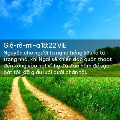 Picture 02 - Giê-rê-mi-a 18:22 VIE - Nguyền cho người ta nghe tiếng kêu ra - Bible Verse Picture