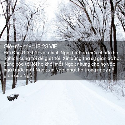 Picture 02 - Giê-rê-mi-a 18:23 VIE - Hỡi Đức Giê-hô-va, chính Ngài biết - Bible Verse Picture