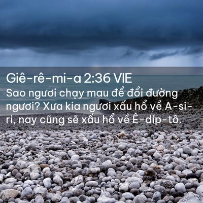 Picture 02 - Giê-rê-mi-a 2:36 VIE - Sao ngươi chạy mau để đổi đường - Bible Verse Picture