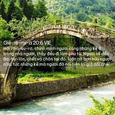 Picture 02 - Giê-rê-mi-a 20:6 VIE - Hỡi Pha-su-rơ, chính mình ngươi cùng - Bible Verse Picture