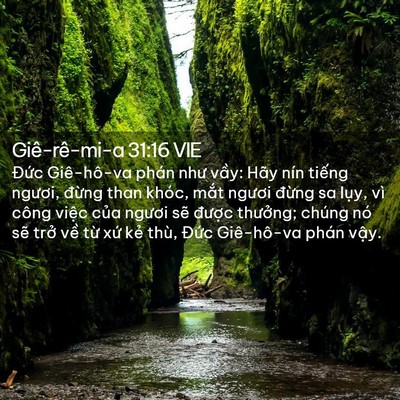 Picture 02 - Giê-rê-mi-a 31:16 VIE - Đức Giê-hô-va phán như vầy: Hãy nín - Bible Verse Picture
