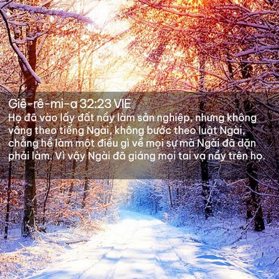 Picture 02 - Giê-rê-mi-a 32:23 VIE - Họ đã vào lấy đất nầy làm sản - Bible Verse Picture