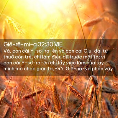 Picture 02 - Giê-rê-mi-a 32:30 VIE - Vả, con cái Y-sơ-ra-ên và con cái Giu-đa, - Bible Verse Picture