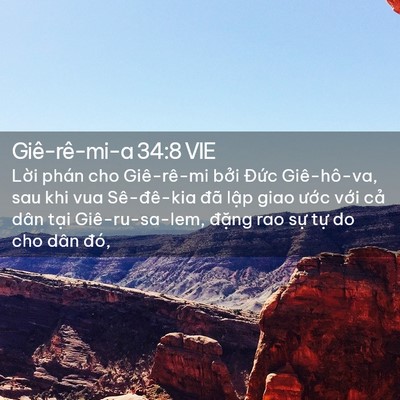 Picture 02 - Giê-rê-mi-a 34:8 VIE - Lời phán cho Giê-rê-mi bởi Đức - Bible Verse Picture