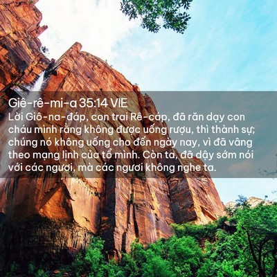 Picture 02 - Giê-rê-mi-a 35:14 VIE - Lời Giô-na-đáp, con trai Rê-cáp, đã răn - Bible Verse Picture