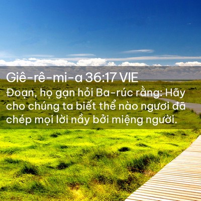 Picture 02 - Giê-rê-mi-a 36:17 VIE - Đoạn, họ gạn hỏi Ba-rúc rằng: Hãy - Bible Verse Picture