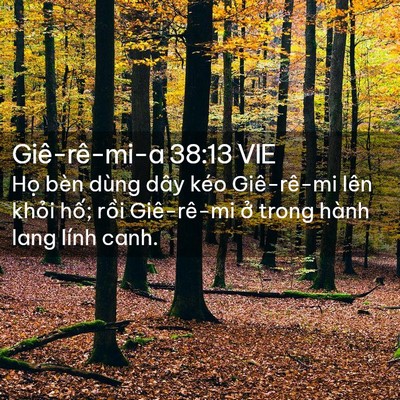 Picture 02 - Giê-rê-mi-a 38:13 VIE - Họ bèn dùng dây kéo Giê-rê-mi lên khỏi - Bible Verse Picture