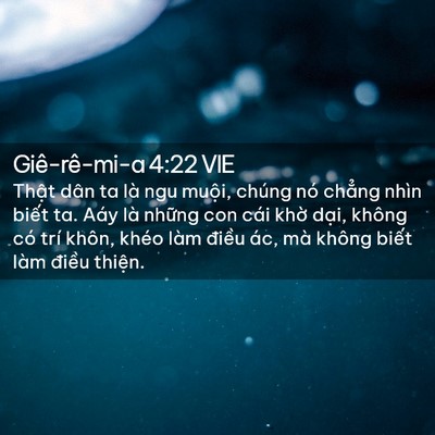 Picture 02 - Giê-rê-mi-a 4:22 VIE - Thật dân ta là ngu muội, chúng nó chẳng - Bible Verse Picture