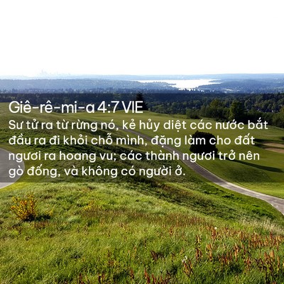 Picture 02 - Giê-rê-mi-a 4:7 VIE - Sư tử ra từ rừng nó, kẻ hủy diệt - Bible Verse Picture