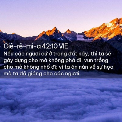 Picture 02 - Giê-rê-mi-a 42:10 VIE - Nếu các ngươi cứ ở trong đất nầy, - Bible Verse Picture