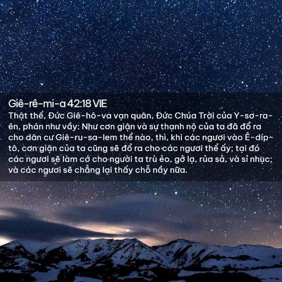 Picture 02 - Giê-rê-mi-a 42:18 VIE - Thật thế, Đức Giê-hô-va vạn quân, - Bible Verse Picture