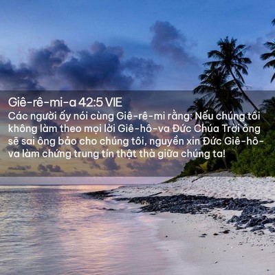 Picture 02 - Giê-rê-mi-a 42:5 VIE - Các người ấy nói cùng Giê-rê-mi rằng: - Bible Verse Picture