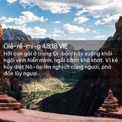 Picture 02 - Giê-rê-mi-a 48:18 VIE - Hỡi con gái ở trong Đi-bôn! hãy xuống - Bible Verse Picture