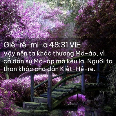 Picture 02 - Giê-rê-mi-a 48:31 VIE - Vậy nên ta khóc thương Mô-áp, vì cả - Bible Verse Picture