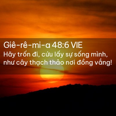 Picture 02 - Giê-rê-mi-a 48:6 VIE - Hãy trốn đi, cứu lấy sự sống mình, - Bible Verse Picture