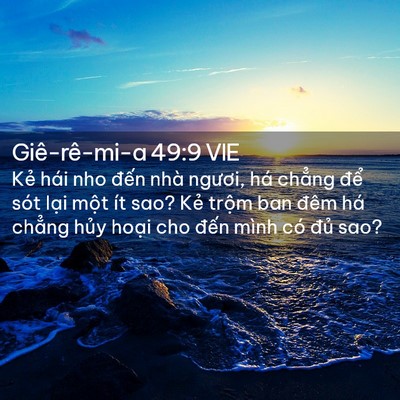 Picture 02 - Giê-rê-mi-a 49:9 VIE - Kẻ hái nho đến nhà ngươi, há chẳng - Bible Verse Picture