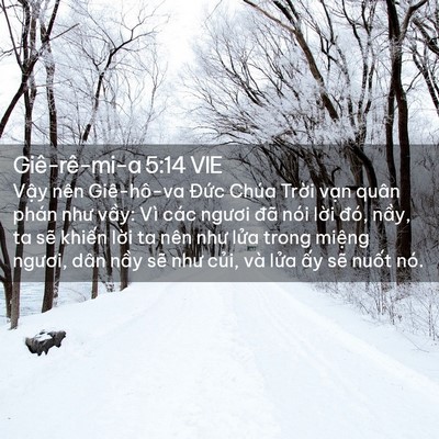 Picture 02 - Giê-rê-mi-a 5:14 VIE - Vậy nên Giê-hô-va Đức Chúa Trời vạn - Bible Verse Picture