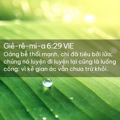 Picture 02 - Giê-rê-mi-a 6:29 VIE - Oáng bễ thổi mạnh, chì đã tiêu bởi - Bible Verse Picture