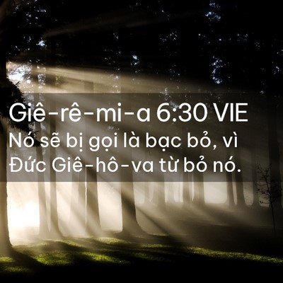 Picture 02 - Giê-rê-mi-a 6:30 VIE - Nó sẽ bị gọi là bạc bỏ, vì Đức - Bible Verse Picture