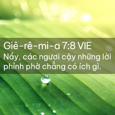 Picture 02 - Giê-rê-mi-a 7:8 VIE - Nầy, các ngươi cậy những lời phỉnh - Bible Verse Picture