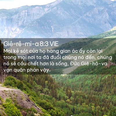 Picture 02 - Giê-rê-mi-a 8:3 VIE - Mọi kẻ sót của họ hàng gian ác ấy - Bible Verse Picture
