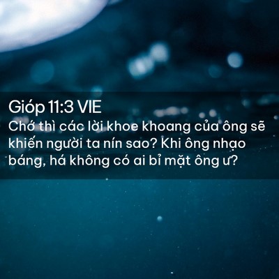 Picture 02 - Gióp 11:3 VIE - Chớ thì các lời khoe khoang của ông sẽ - Bible Verse Picture