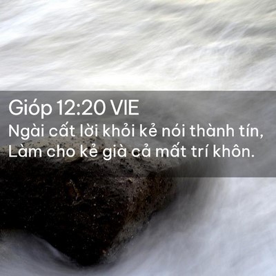 Picture 02 - Gióp 12:20 VIE - Ngài cất lời khỏi kẻ nói thành tín, - Bible Verse Picture