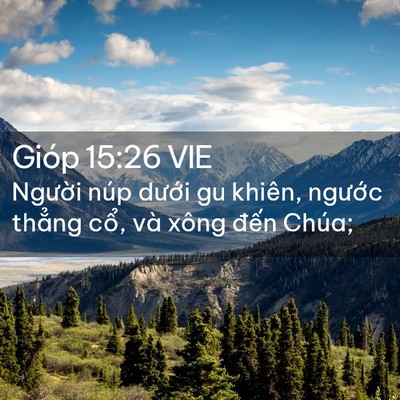 Picture 02 - Gióp 15:26 VIE - Người núp dưới gu khiên, ngước thẳng - Bible Verse Picture