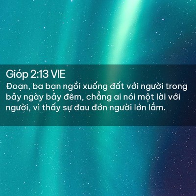 Picture 02 - Gióp 2:13 VIE - Đoạn, ba bạn ngồi xuống đất với - Bible Verse Picture