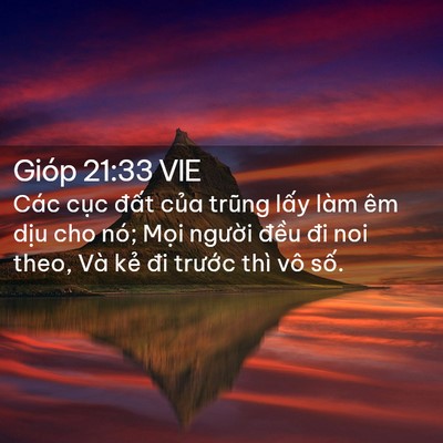 Picture 02 - Gióp 21:33 VIE - Các cục đất của trũng lấy làm êm - Bible Verse Picture