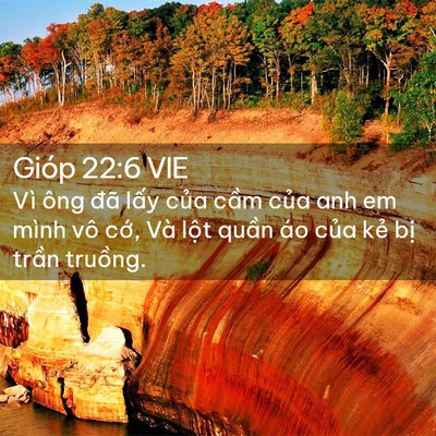 Picture 02 - Gióp 22:6 VIE - Vì ông đã lấy của cầm của anh em - Bible Verse Picture