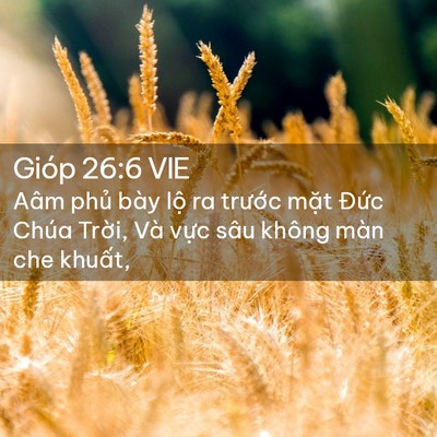 Picture 02 - Gióp 26:6 VIE - Aâm phủ bày lộ ra trước mặt Đức - Bible Verse Picture