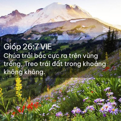 Picture 02 - Gióp 26:7 VIE - Chúa trải bắc cực ra trên vùng trống, - Bible Verse Picture