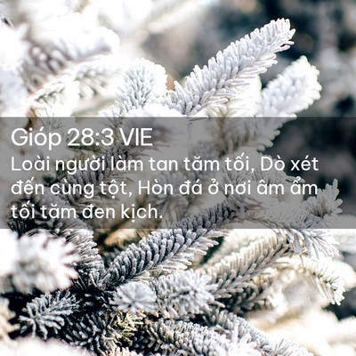 Picture 02 - Gióp 28:3 VIE - Loài người làm tan tăm tối, Dò xét - Bible Verse Picture