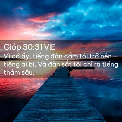 Picture 02 - Gióp 30:31 VIE - Vì cớ ấy, tiếng đàn cầm tôi trở - Bible Verse Picture