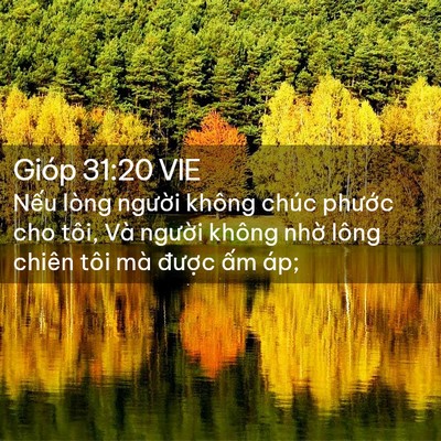 Picture 02 - Gióp 31:20 VIE - Nếu lòng người không chúc phước cho - Bible Verse Picture