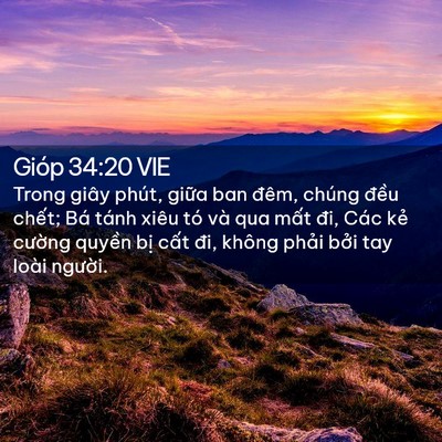 Picture 02 - Gióp 34:20 VIE - Trong giây phút, giữa ban đêm, chúng - Bible Verse Picture
