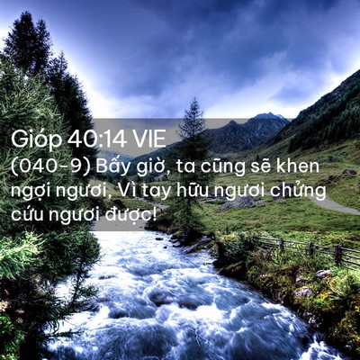 Picture 02 - Gióp 40:14 VIE - (040-9) Bấy giờ, ta cũng sẽ khen ngợi - Bible Verse Picture