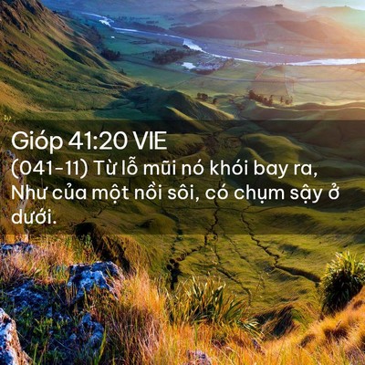 Picture 02 - Gióp 41:20 VIE - (041-11) Từ lỗ mũi nó khói bay ra, Như - Bible Verse Picture