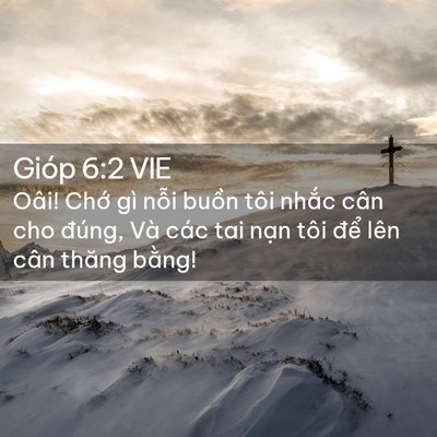 Picture 02 - Gióp 6:2 VIE - Oâi! Chớ gì nỗi buồn tôi nhắc cân cho - Bible Verse Picture